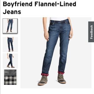 Eddie Bauer Boyfriend Flannel-Lined Jeans